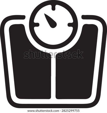 Weight Check Scale Icon, Body Weight Measurement, Digital Weighing Machine, Health Monitoring, Fitness, Medical Checkup Vector Illustration Isolated on Transparent Background