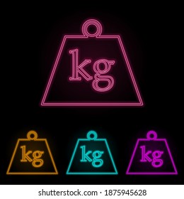 weight color neon set. Simple thin line, outline vector of web icons for ui and ux, website or mobile application