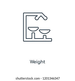 Weight concept line icon. Linear Weight concept outline symbol design. This simple element illustration can be used for web and mobile UI/UX.