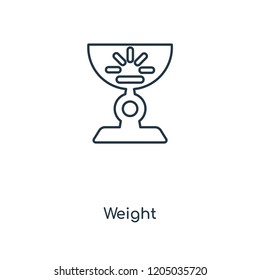 Weight concept line icon. Linear Weight concept outline symbol design. This simple element illustration can be used for web and mobile UI/UX.
