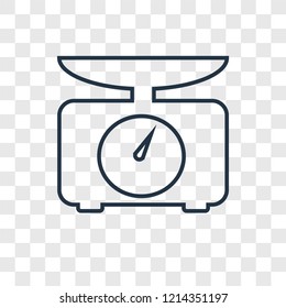 Weight concept vector linear icon isolated on transparent background, Weight concept transparency concept in outline style