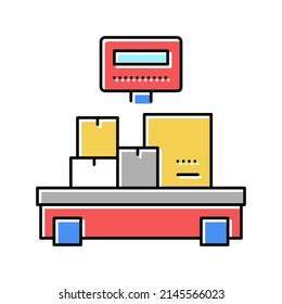 weight control boxes logistics color icon vector. weight control boxes logistics sign. isolated symbol illustration