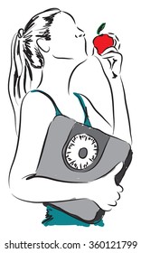 Weight control girl woman