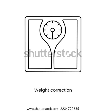 Weight control icon floor scales line in vector, weight adjustment.
