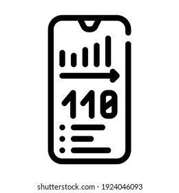 Wider-Handy-App-Icon-Vektorgrafik. Smartphone-App-Schild für die Gewichtskontrolle. isoliertes Kontursymbol