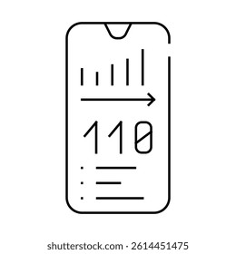 weight control phone app line icon vector. weight control phone app sign. isolated contour symbol black illustration