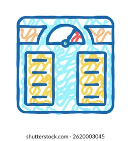 Control de peso Doodle icono bosquejo Vector. signo de control de peso. Ilustración de símbolo aislado