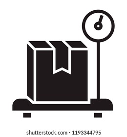 Weight delivery box icon. Simple illustration of weight delivery box vector icon for web design isolated on white background