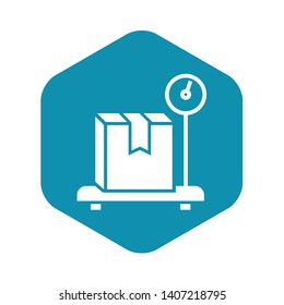 Weight delivery box icon. Simple illustration of weight delivery box vector icon for web design isolated on white background