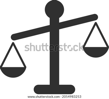 Weight disbalance vector illustration. Flat illustration iconic design of weight disbalance, isolated on a white background.