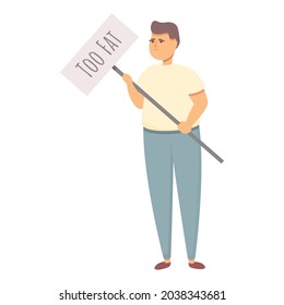 Weight discrimination icon cartoon vector. Gender inequality. Social balance