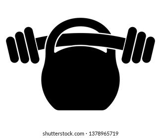 Weight and dumbbell on a white background 