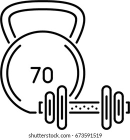 weight and dumbbell outline icon