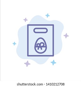 Weight, Egg, Gift, Easter Blue Icon on Abstract Cloud Background