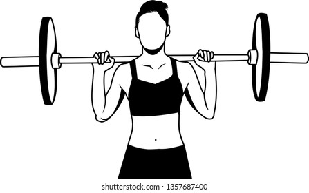 Weight exercise women vector