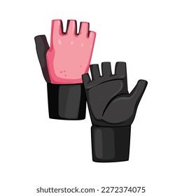 caricatura de guantes de fitness de peso. signo de los guantes de fitness de peso. ilustración vectorial de símbolo aislado