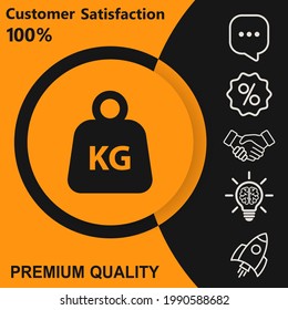Weight flat icon. With yellow and black background option