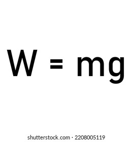 Weight formula. Mass, weight and acceleration of gravity equation.