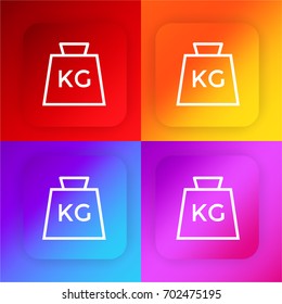 Weight four color gradient app icon set