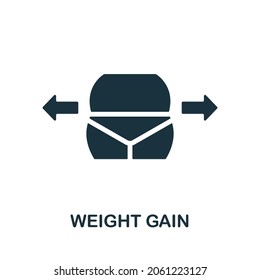 Weight Gain icon. Monochrome sign from diet collection. Creative Weight Gain icon illustration for web design, infographics and more