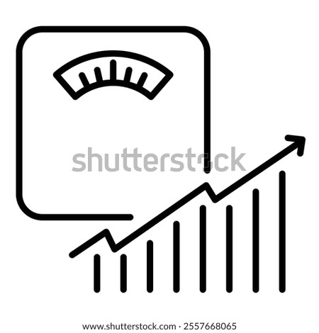 Weight gain line icon with editable stroke
