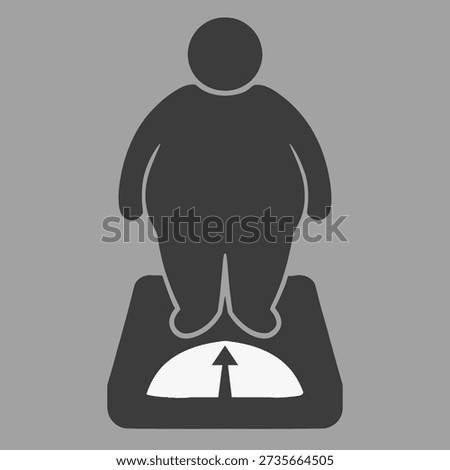 Weight Gain Scale Arrow Up Flat Vector