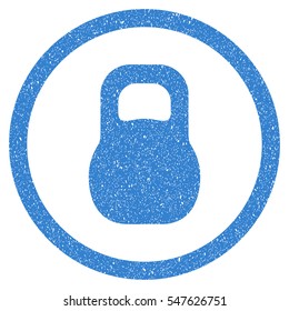 Weight grainy textured icon for overlay watermark stamps. Flat symbol with scratched texture. Dotted vector cobalt ink rubber seal stamp with grunge design on a white background.