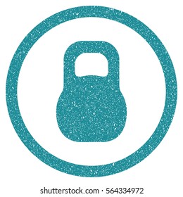 Weight grainy textured icon for overlay watermark stamps. Flat symbol with dust texture. Dotted vector soft blue ink rubber seal stamp with grunge design on a white background.