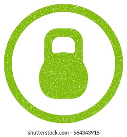 Weight grainy textured icon for overlay watermark stamps. Flat symbol with unclean texture. Dotted vector light green ink rubber seal stamp with grunge design on a white background.