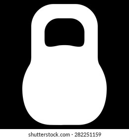 Weight icon from Basic Plain Icon Set. Style: flat vector image, white color, rounded angles, black background.