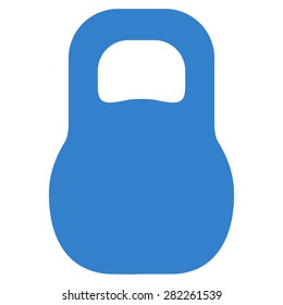 Weight icon from Basic Plain Icon Set. Style: flat vector image, cobalt color, rounded angles, white background.