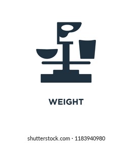 Weight icon. Black filled vector illustration. Weight symbol on white background. Can be used in web and mobile.