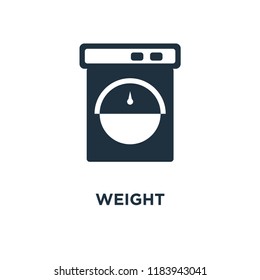 Weight icon. Black filled vector illustration. Weight symbol on white background. Can be used in web and mobile.