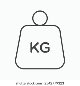 Weight icon in black and white outlined stroke