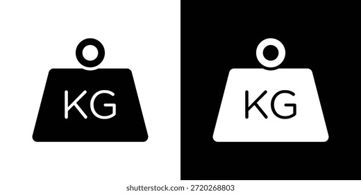 Icono de peso. Icono de diseño plano simple en blanco y negro