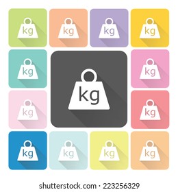 Weight Icon color set vector illustration.