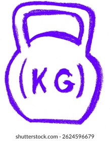 Weight Icon Crayon Chalk Drawing Vector