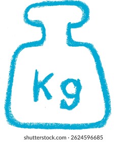 Weight Icon Crayon Chalk Drawing Vector