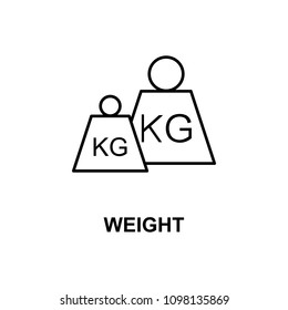 weight icon. Element of measuring instruments icon with name for mobile concept and web apps. Thin line weight icon can be used for web and mobile. Premium icon