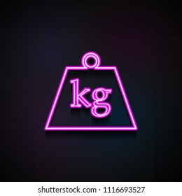 weight icon. Element of Minimalistic  icons for mobile concept and web apps. Neon weight icon can be used for web and mobile on dark gradient background