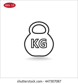  Weight icon flat.
