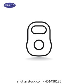  Weight icon flat.