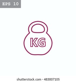  Weight icon flat.