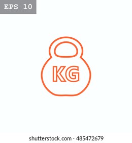  Weight icon flat.