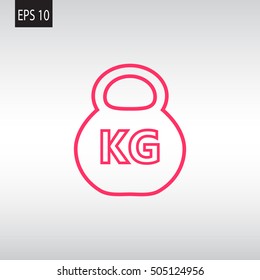  Weight icon flat.