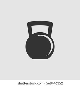 Weight icon flat. Black pictogram on grey background. Vector illustration symbol