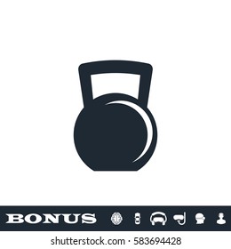 Weight icon flat. Black pictogram on white background. Vector illustration symbol and bonus button