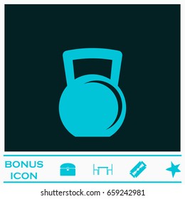 Weight icon flat. Blue pictogram on dark background. Vector illustration symbol and bonus icons