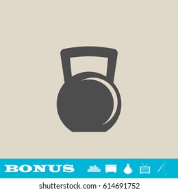 Weight icon flat. Grey pictogram on light background. Vector illustration symbol and bonus button real estate, ottoman, vase, tv, fishing rod