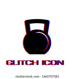 Weight icon flat. Simple pictogram - Glitch effect. Vector illustration symbol